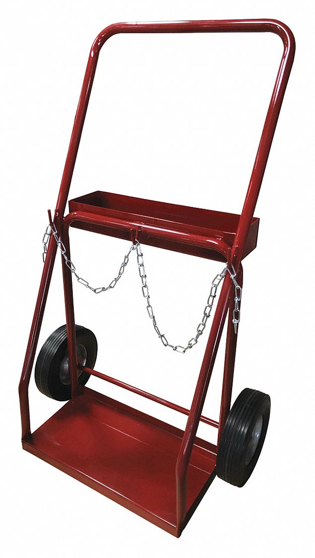 WELDING CYLINDER HAND TRUCK, 2 CYLINDER CAPACITY, 500 LB LOAD CAPACITY, 10¼ X 20 IN, CHAIN