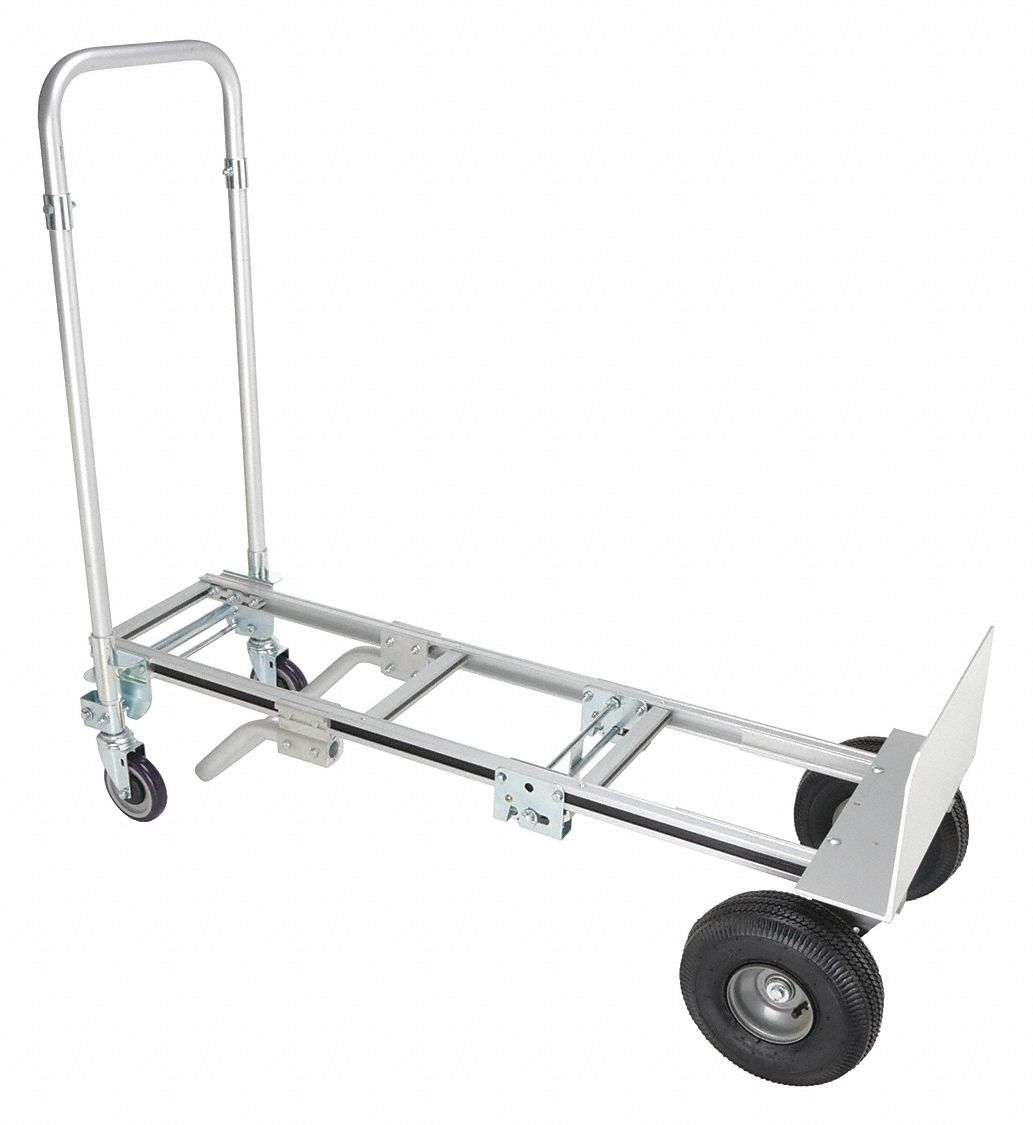 CONVERTIBLE HAND TRUCK, 18 IN X 8½ IN, 48½ IN X 12 IN X 11 IN, PNEUMATIC RUBBER