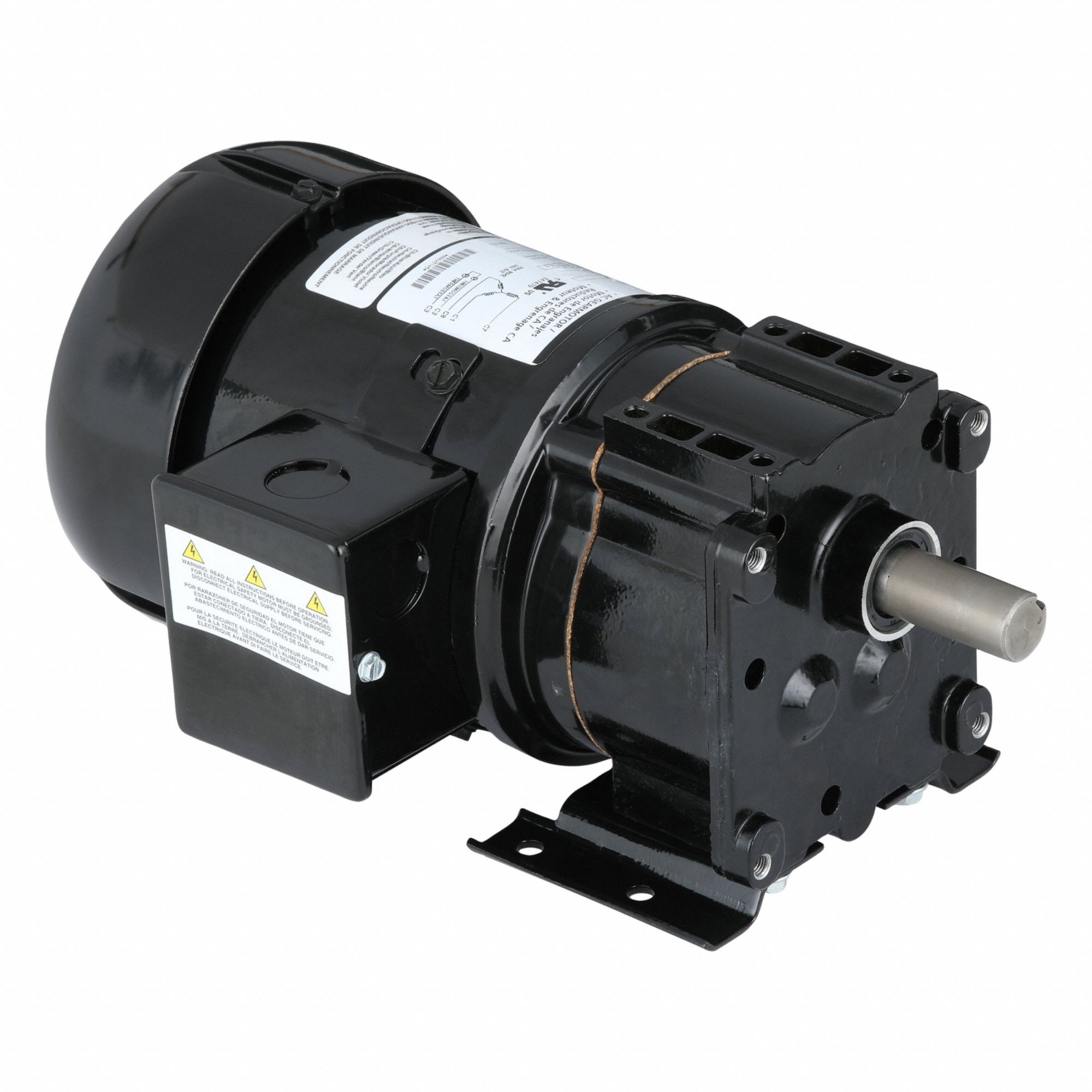 AC Gearmotor: Parallel, Single Output Shaft, 3-Phase, TEFC, 90 RPM, 165 in-lb Max Torque