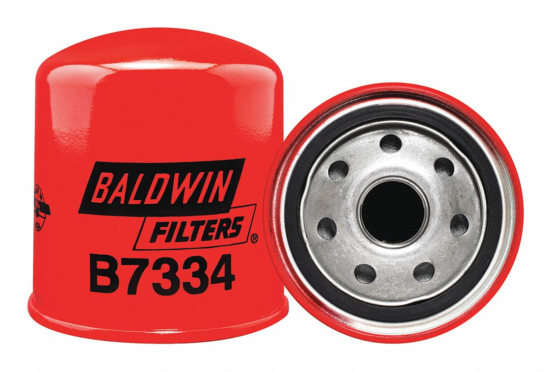 Oil Filter: B7334, M20-1.50 Thread Size, 3 7/16 in Overall Ht, 3 1/16 in Outside Dia