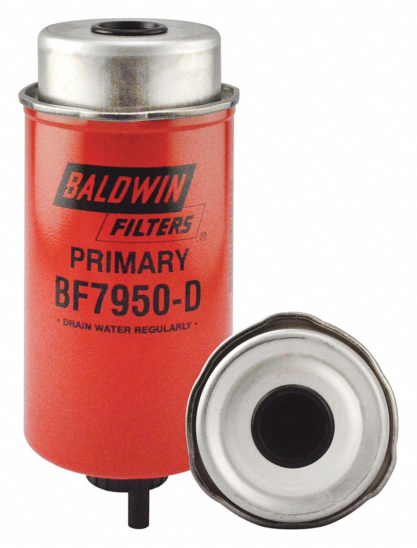 Fuel Filter: Cartridge, 7 11/16 in Overall Lg, 3 1/2 in Outside Dia, Cellulose