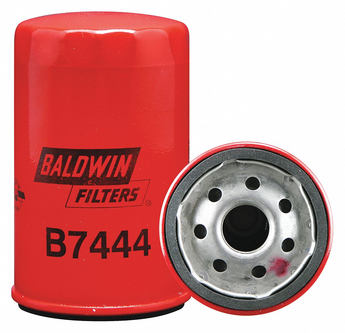 Oil Filter: B7444, M22-1.50 Thread Size, 4 7/8 in Overall Ht, 3 in Outside Dia, Oil