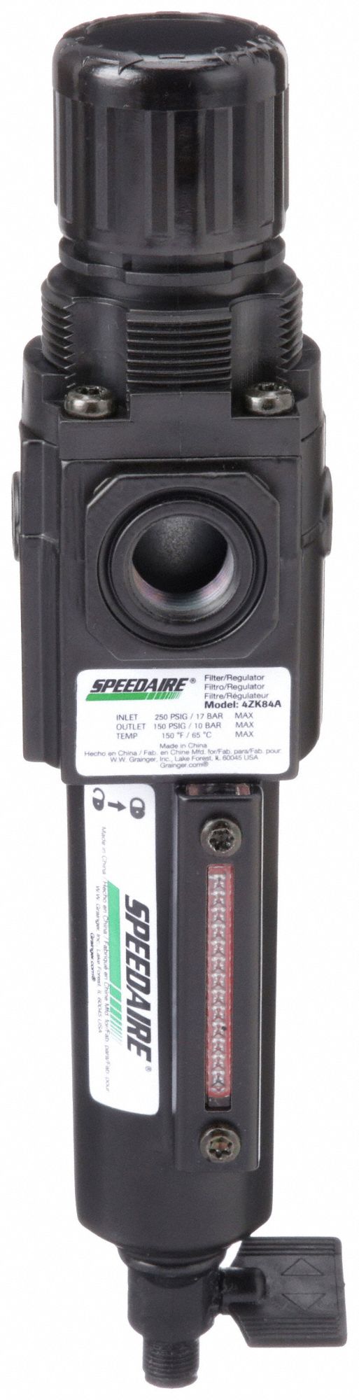 SPEEDAIRE, 3/8 in NPT, 80 cfm, Filter-Regulator - 4ZK84|4ZK84