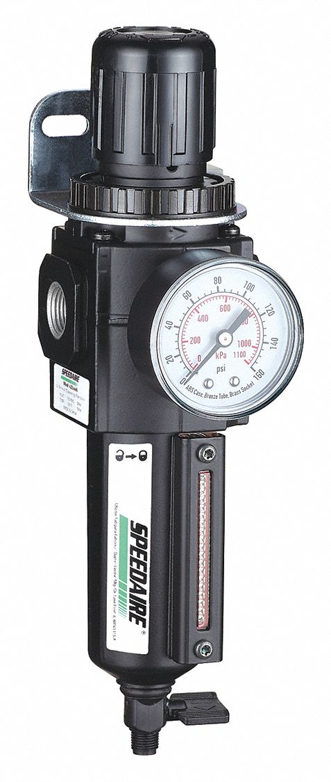 SPEEDAIRE, 1/4 in NPT, 80 cfm, Filter-Regulator - 4ZK92|4ZK92