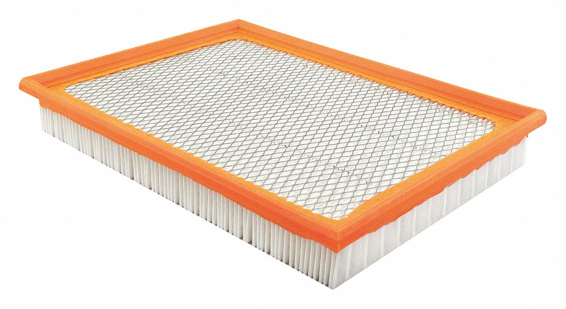 Automotive Air Filter: Panel, Engine, Rectangular, Panel, 11 15/32 in Overall Lg