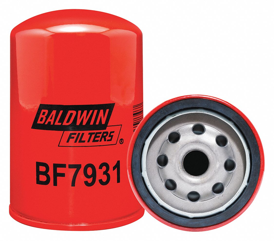 Fuel Filter: Spin-On, 3 1/16 in Outside Dia, M16-1.50 Thread Size, Diesel Fuel