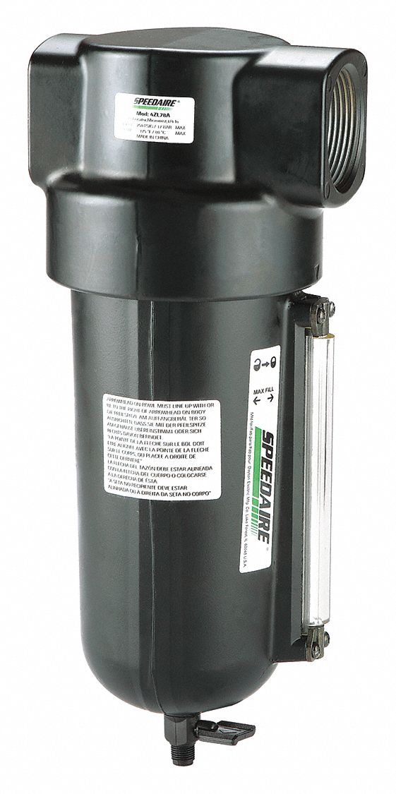 SPEEDAIRE Compressed Air Filter Particulate, 1 1/2 in NPT, 5 micron