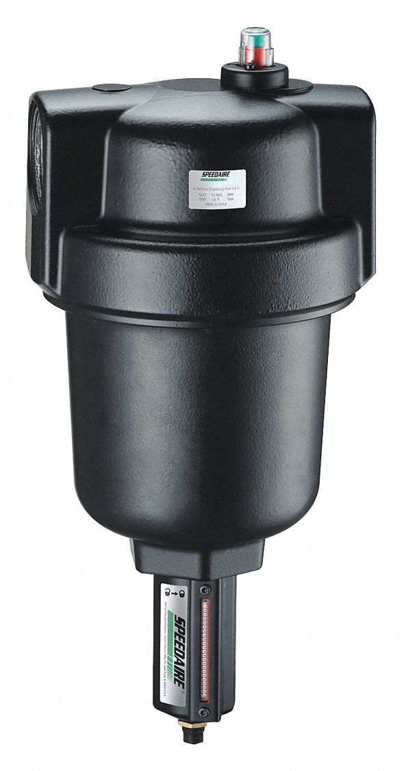 SPEEDAIRE, Coalescing, 1 1/2 in NPT, Pneumatic Oil Filter 4ZL204ZL20