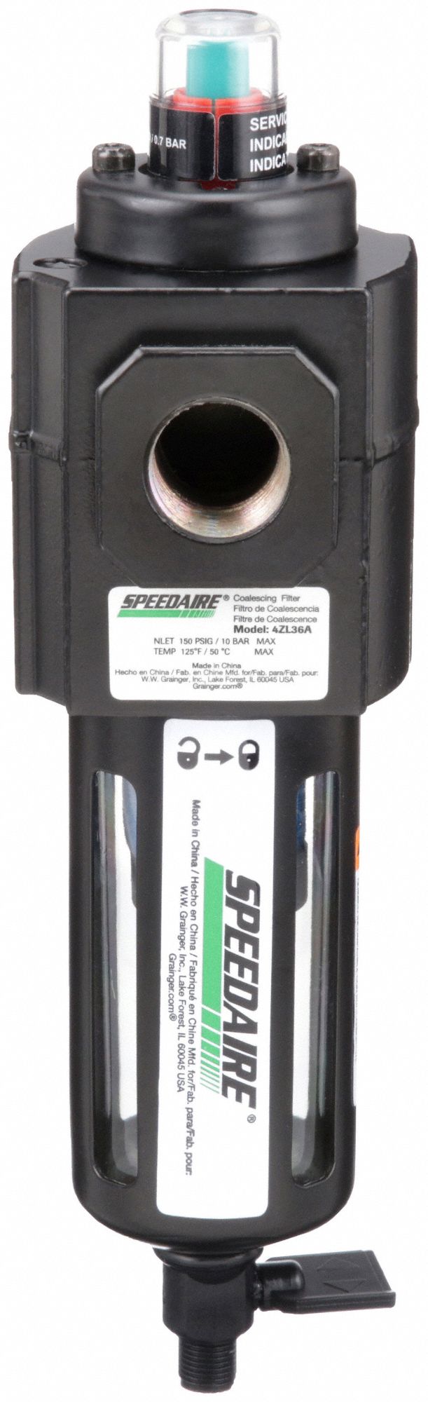 SPEEDAIRE FILTER OIL REMOVAL NPT 1/2IN 150PSI Compressed Air Filters