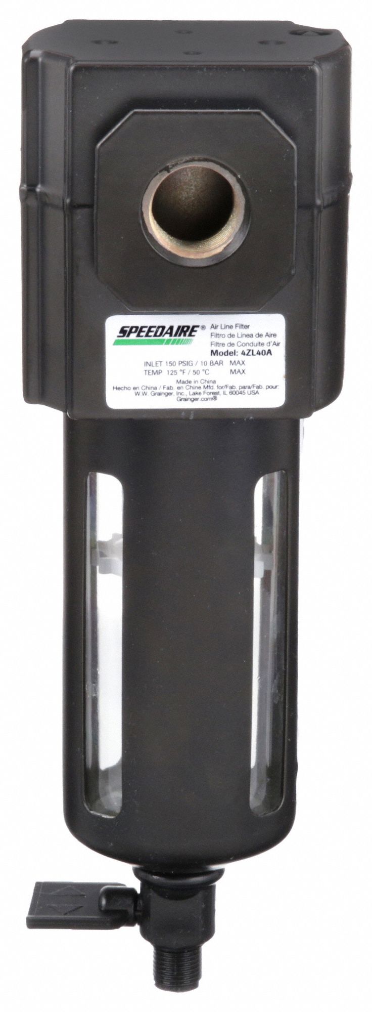 thumbnail interactive-video image 1 of SPEEDAIRE 1A483 Inline Air Filter, 1/4 Inch NPT, Compressed Air Treatment 1 of 3