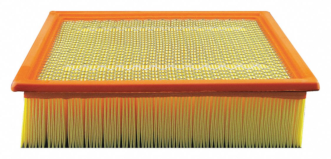 Automotive Air Filter: Panel, Engine, Rectangular, Panel, 10 15/32 in Overall Lg
