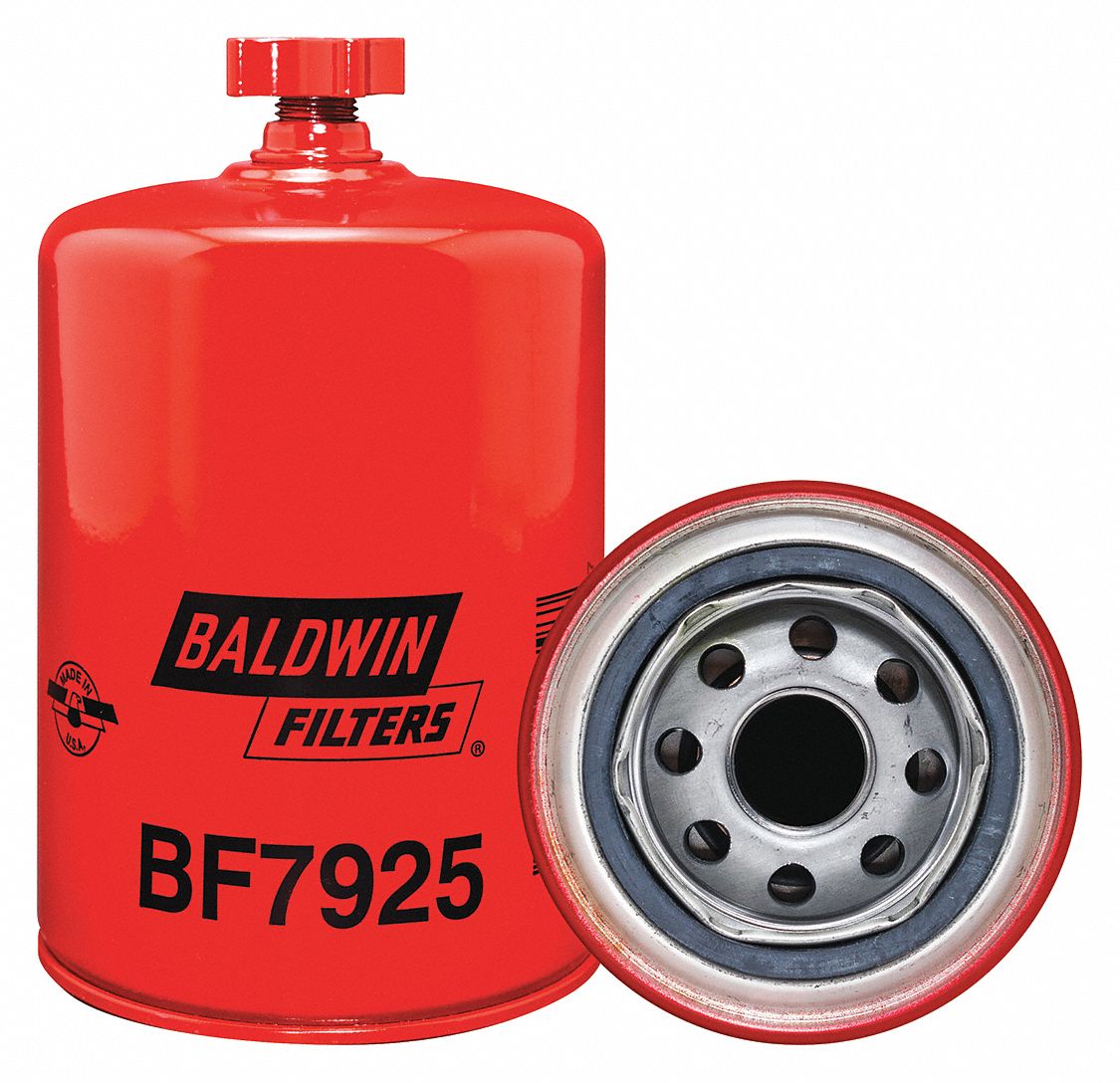 Fuel Filter: Spin-On, 3 11/16 in Outside Dia, M24-2.0 Thread Size, Cellulose