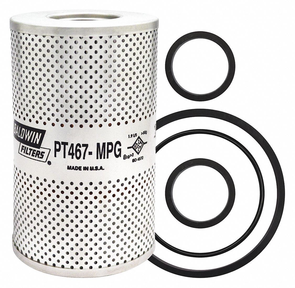 Hydraulic Filter: Hydraulic Fluid, Cartridge, 1 7/8 in Inside Dia, 7 in Overall Ht