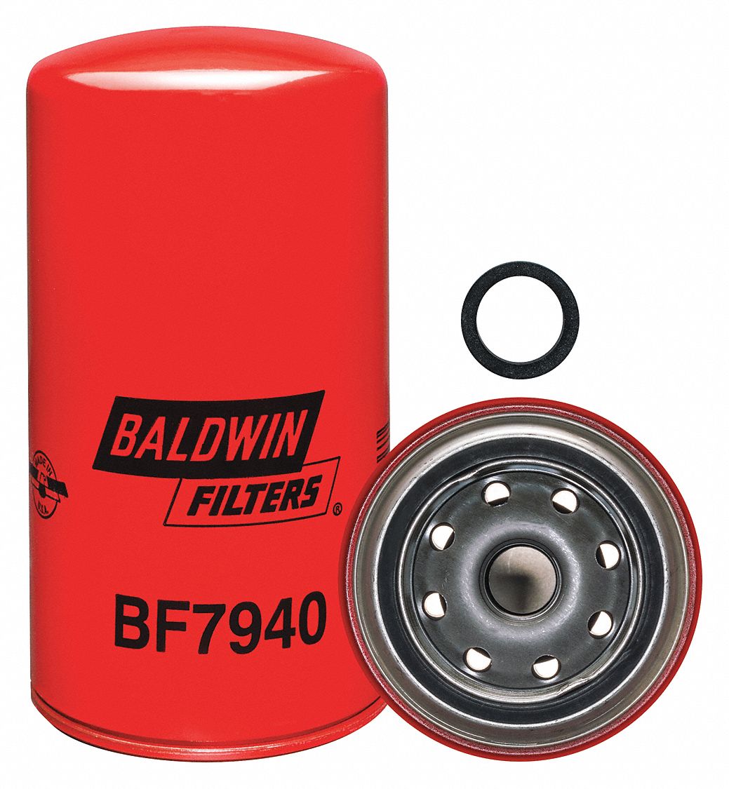 Fuel Filter: Spin-On, 3 11/16 in Outside Dia, M20-1.50 Thread Size, Cellulose