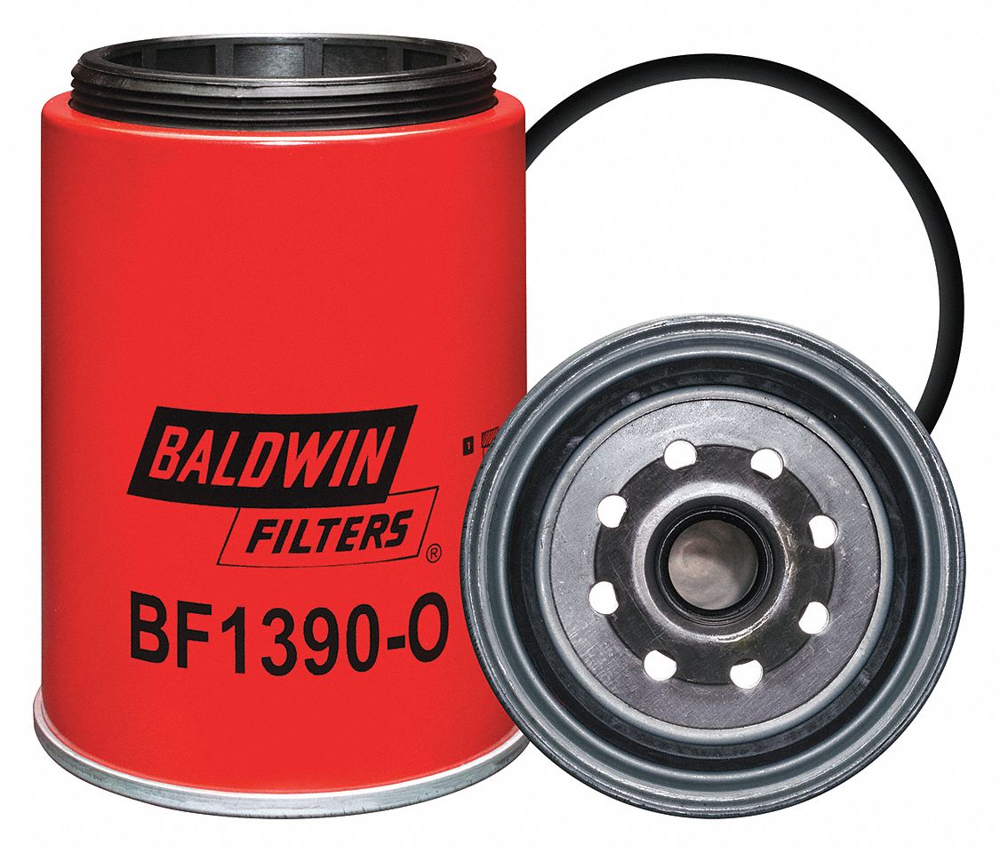 Fuel Filter: Spin-On, 4 3/8 in Outside Dia, 1"-14 Thread Size, Cellulose, Volvo