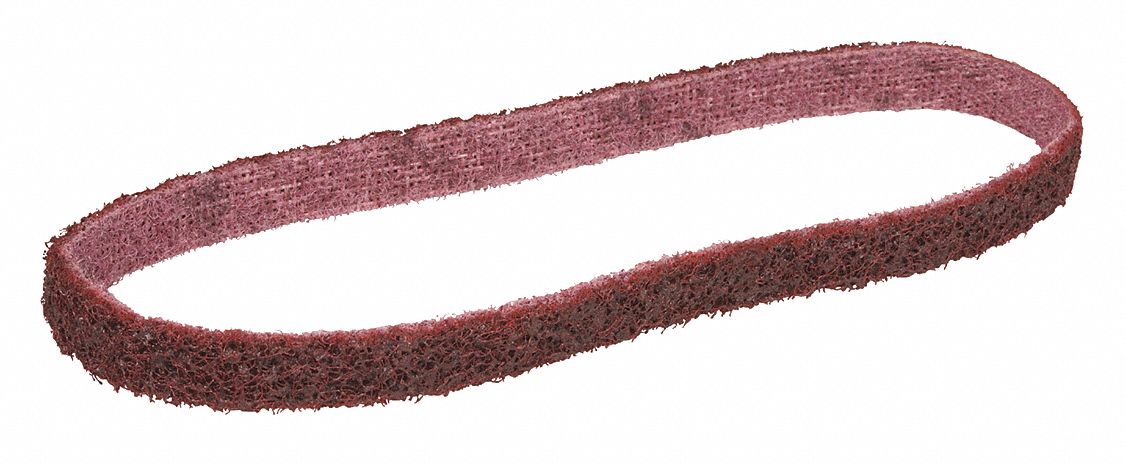 Surface-Conditioning Belt: 1/2 in W x 18 in L, Aluminum Oxide, Medium, Scrim Backing
