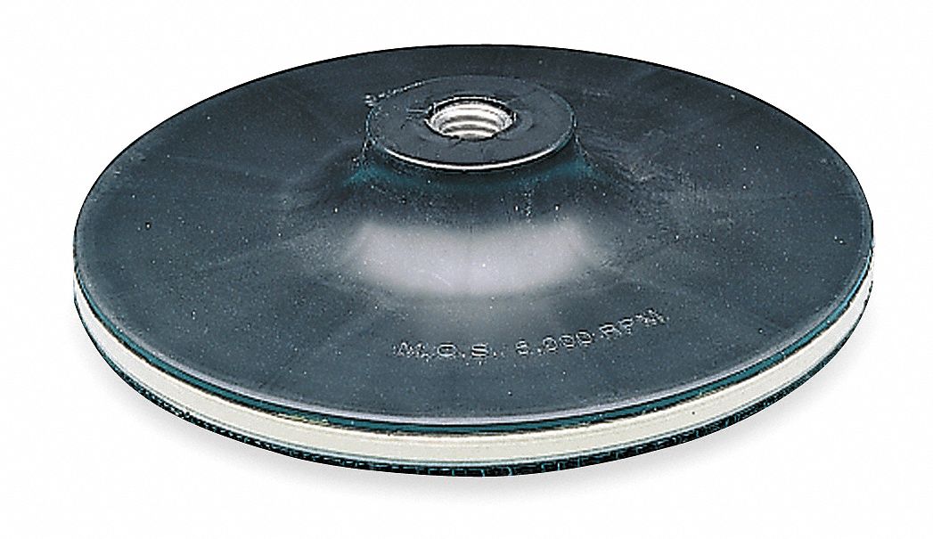 3M 7 in HookandLoop Disc Backup Pad, 5/8"11 Threaded Arbor Hole Back