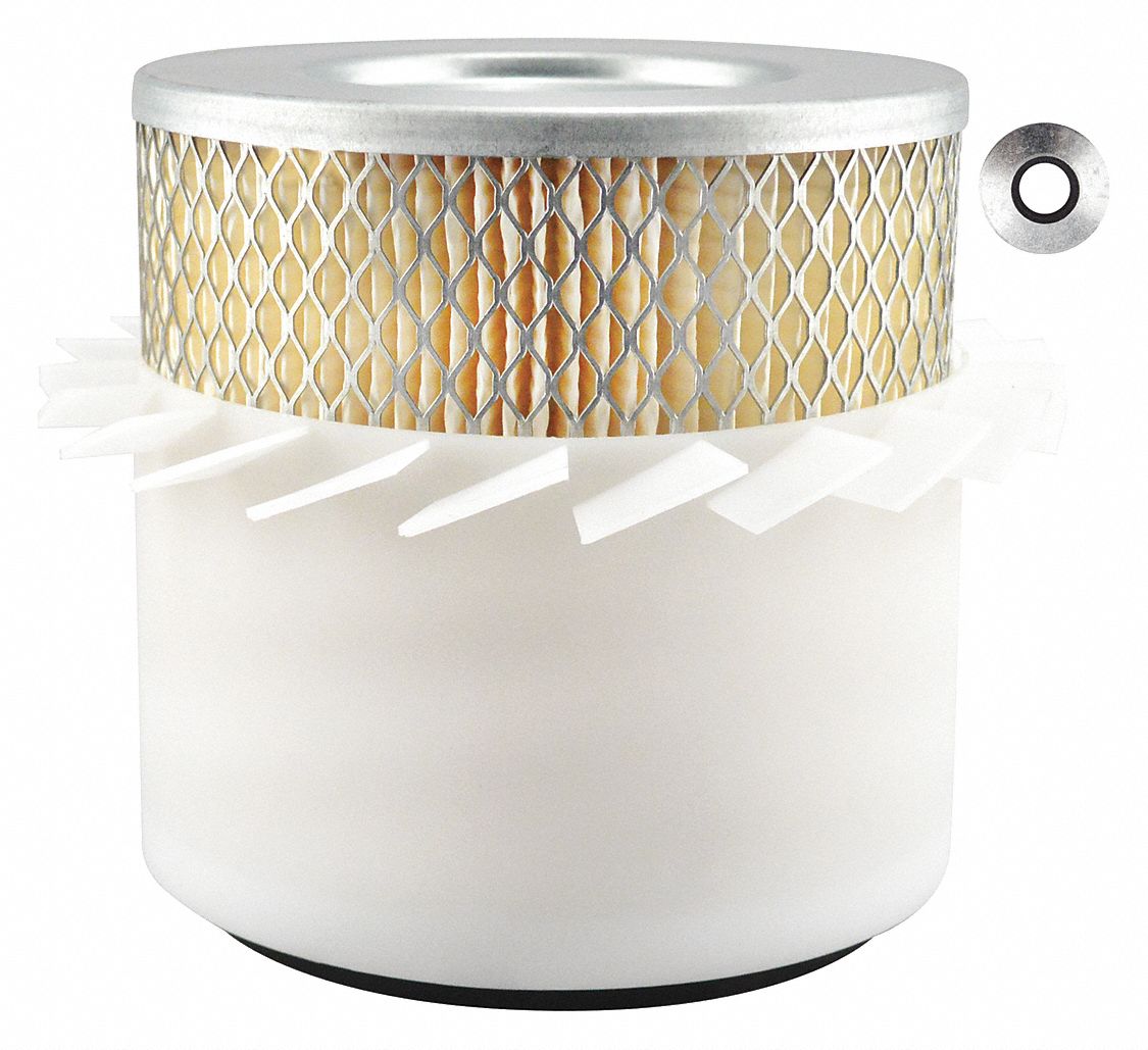 Automotive Air Filter: Round-Oval, Engine, Round, Axial Seal, 6 3/32 in Outside Dia