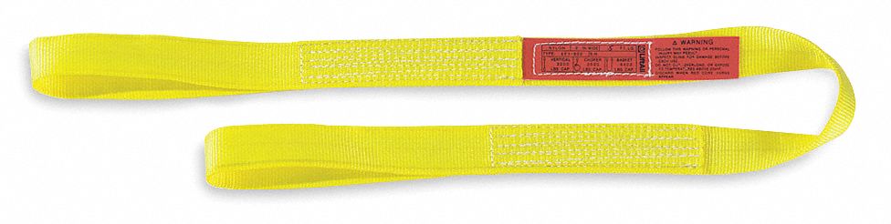 4 ft Flat Eye and Eye - Type 3 Web Sling, Polyester, Number of Plies: 1, 1  in W