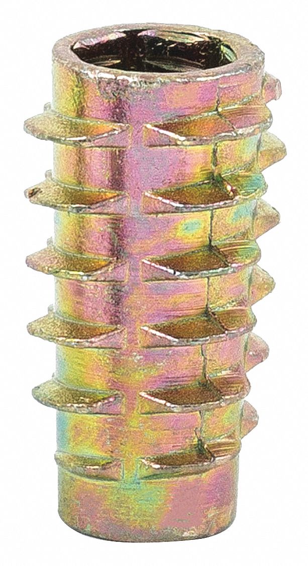 GRAINGER APPROVED Hex Drive Threaded Insert Flush, Die Cast Zinc Alloy