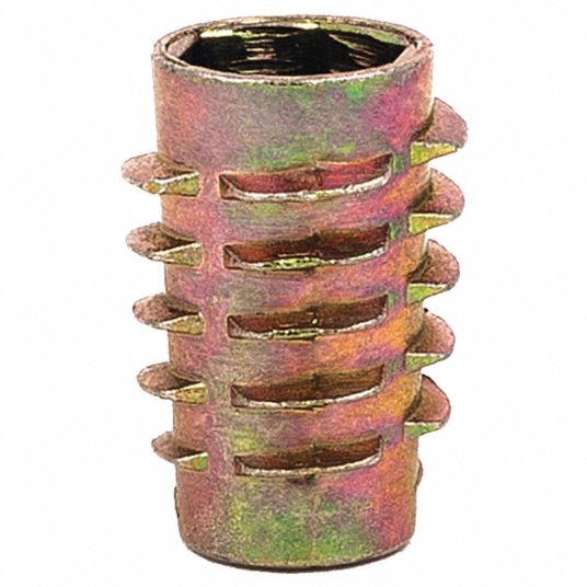 GRAINGER APPROVED Hex Drive Threaded Insert, Flush, Die Cast Zinc Alloy