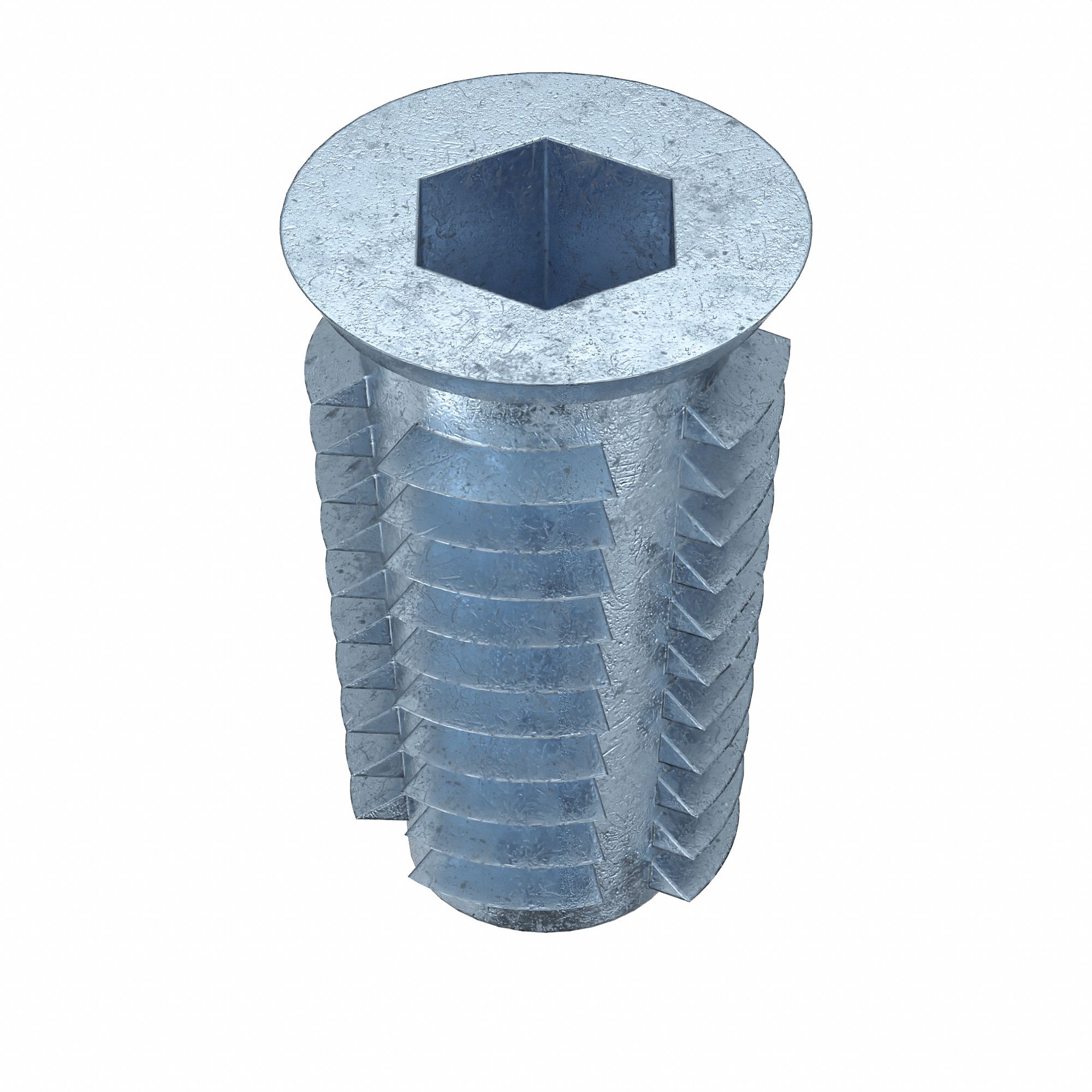 Hex Drive Threaded Insert: M6-1.00 Int Thrd Sz, 20 mm Overall Lg, 11.9 mm Dia, Zinc Alloy, 50 PK