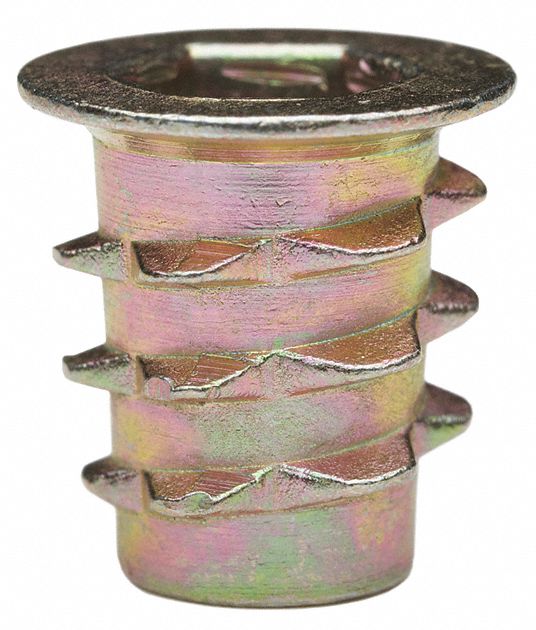 832 Zinc Hex Flanged Threaded Inserts For Wood .394 Length Fifty