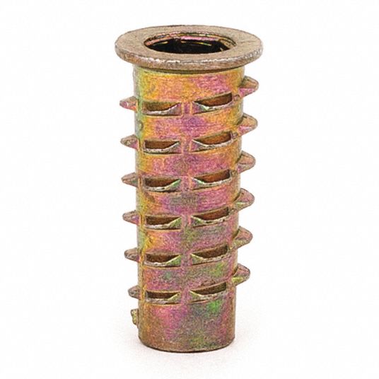 GRAINGER APPROVED Hex Drive Threaded Insert, Flanged, Die Cast Zinc