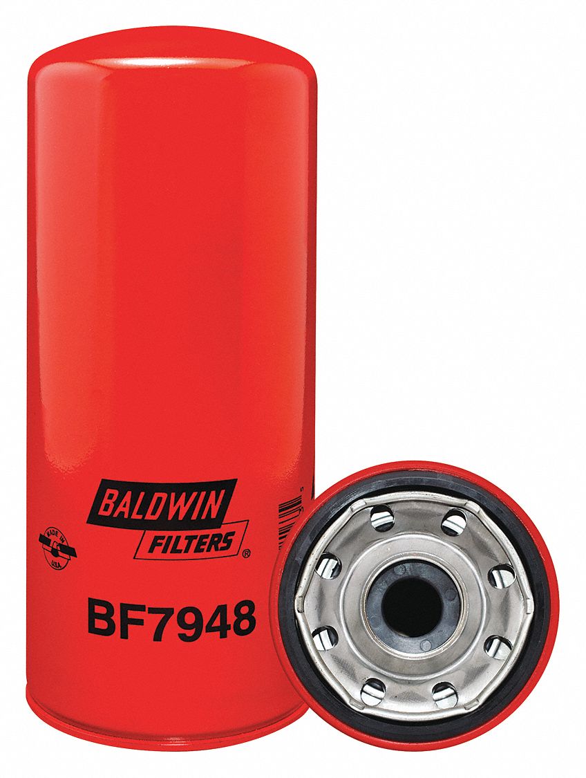 Fuel Filter: Spin-On, 4 11/16 in Outside Dia, 1 5/8"-12 Thread Size, Cellulose