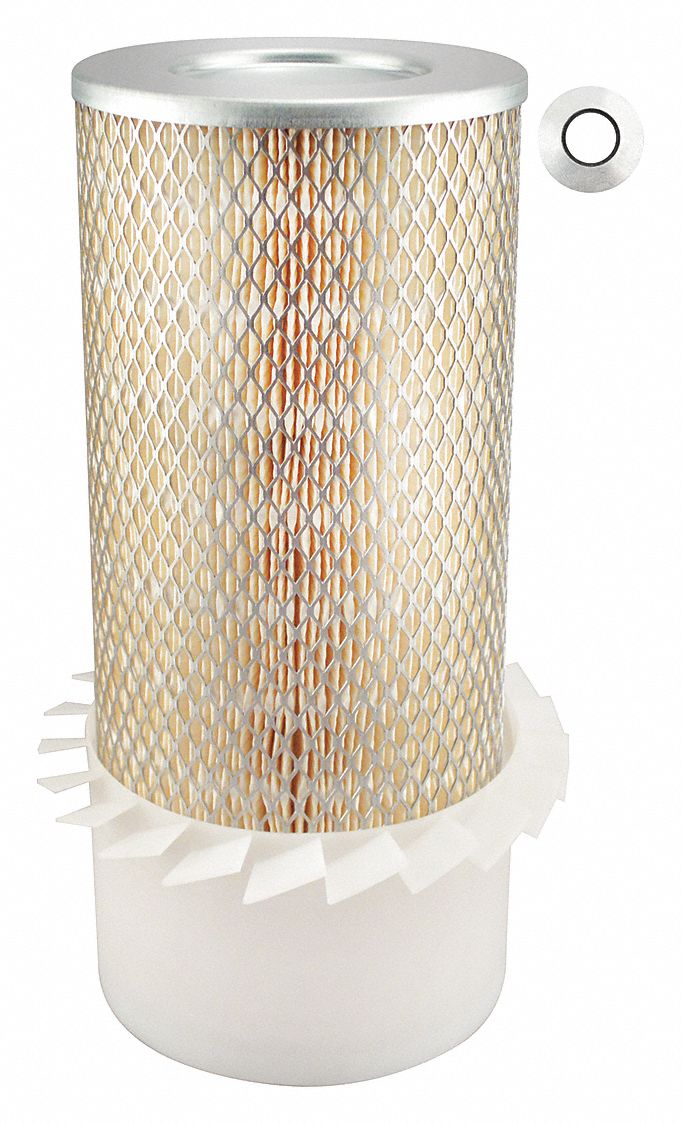 Automotive Air Filter: Round-Oval, Engine, Round, Axial Seal, 6 3/32 in Outside Dia