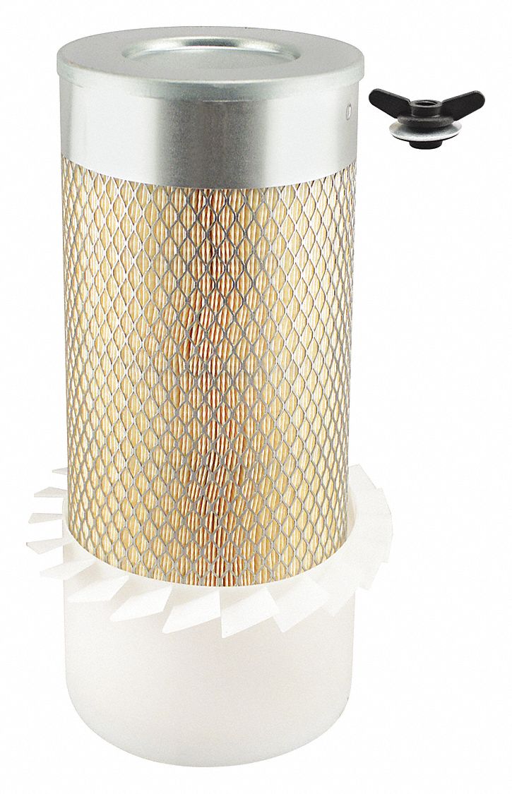 Automotive Air Filter: Round-Oval, Engine, Round, Axial Seal, 6 3/32 in Outside Dia