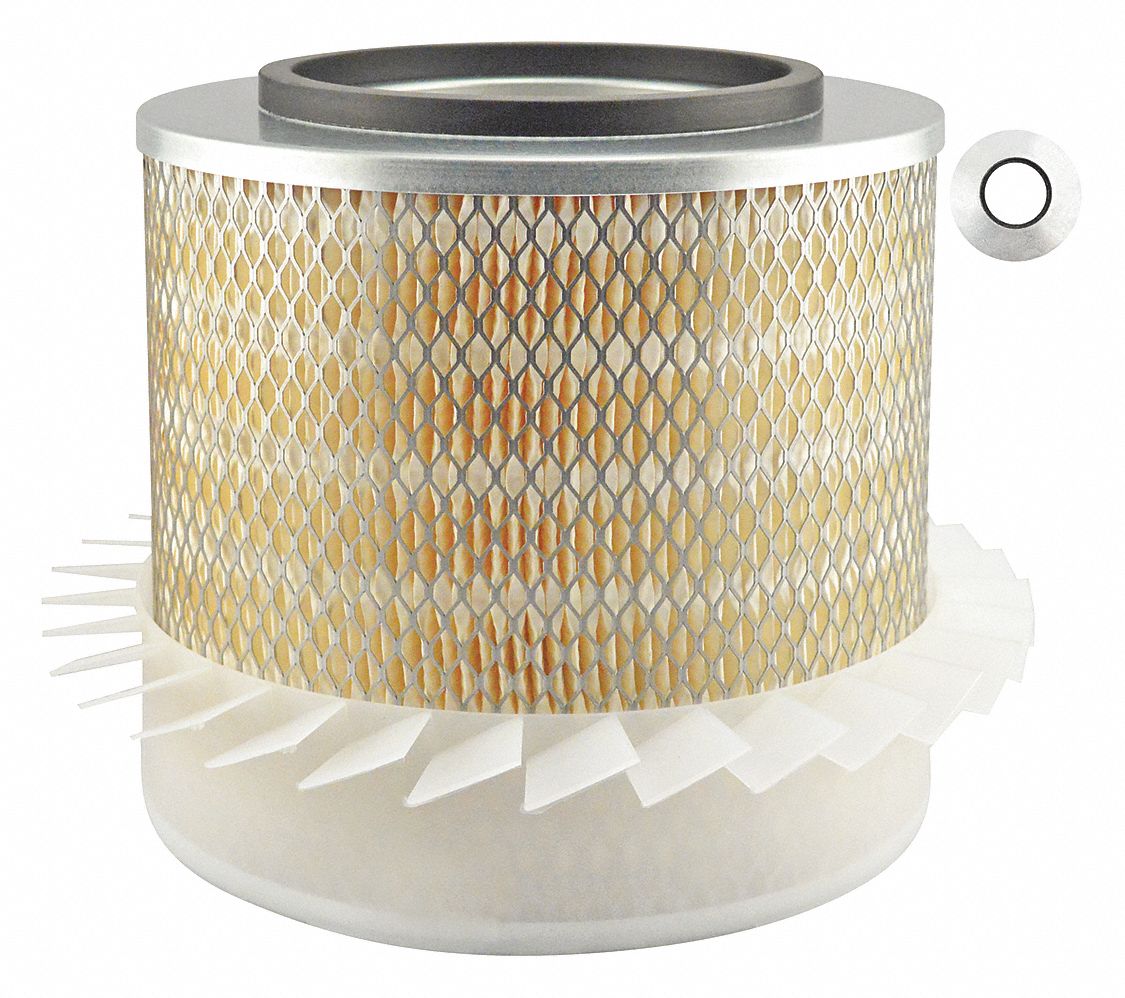 Automotive Air Filter: Round-Oval, Engine, Round, Axial Seal, 9 7/32 in Outside Dia