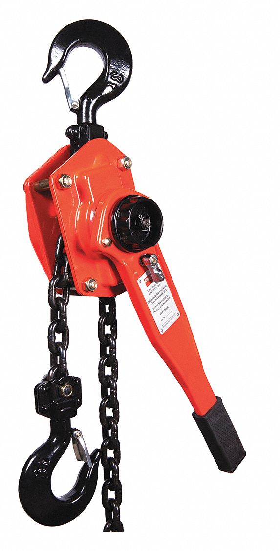 LEVER CHAIN HOIST, HOOK MOUNTED - NO TROLLEY, 6,000 LB LIFTING CAPACITY, 20 FT LIFT L, 3 TON