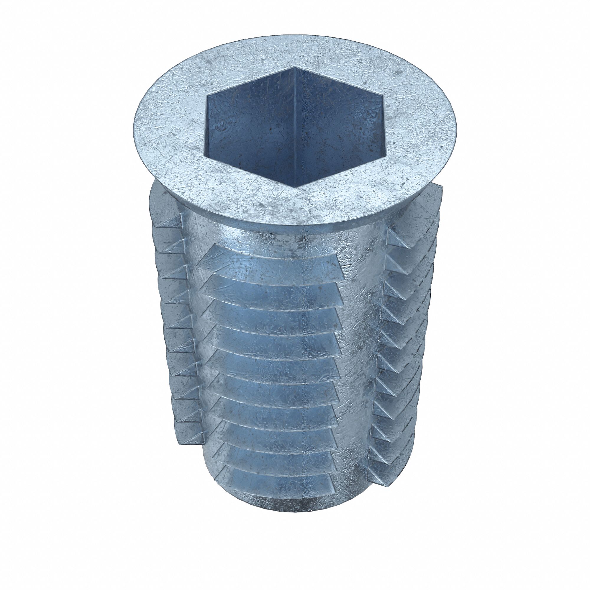Hex Drive Threaded Insert: M8-1.25 Int Thrd Sz, 20 mm Overall Lg, 14.3 mm Dia, Zinc Alloy, 25 PK