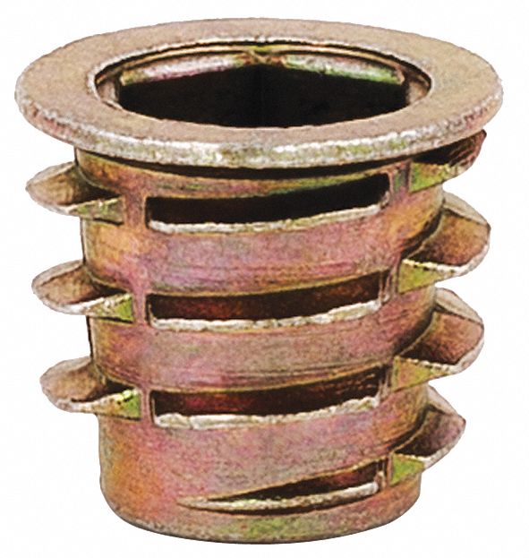 GRAINGER APPROVED Hex Drive Threaded Insert Flanged, Die Cast Zinc