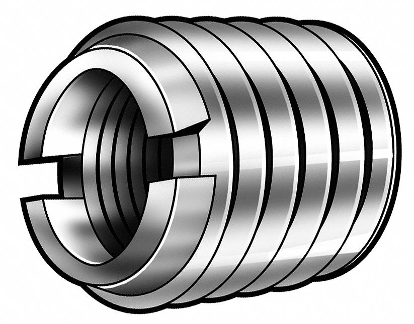 Steel 0.43 Lg. Thd. 1/2-13 Ext 1 Each 5/16-18 Int Heavy Duty Keylocking Threaded Inserts Thd. 