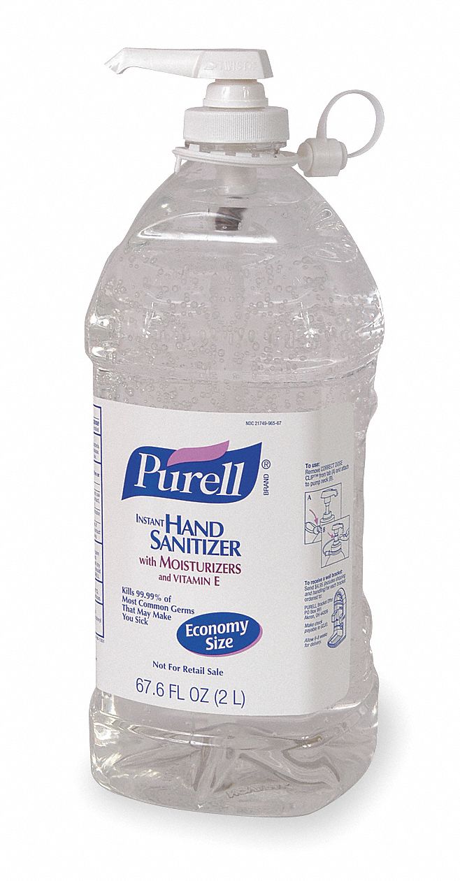 bottle model of 2 liter cad Sanitizer,  4  4ZY82 Hand  PK Grainger PURELL 9625  2000mL