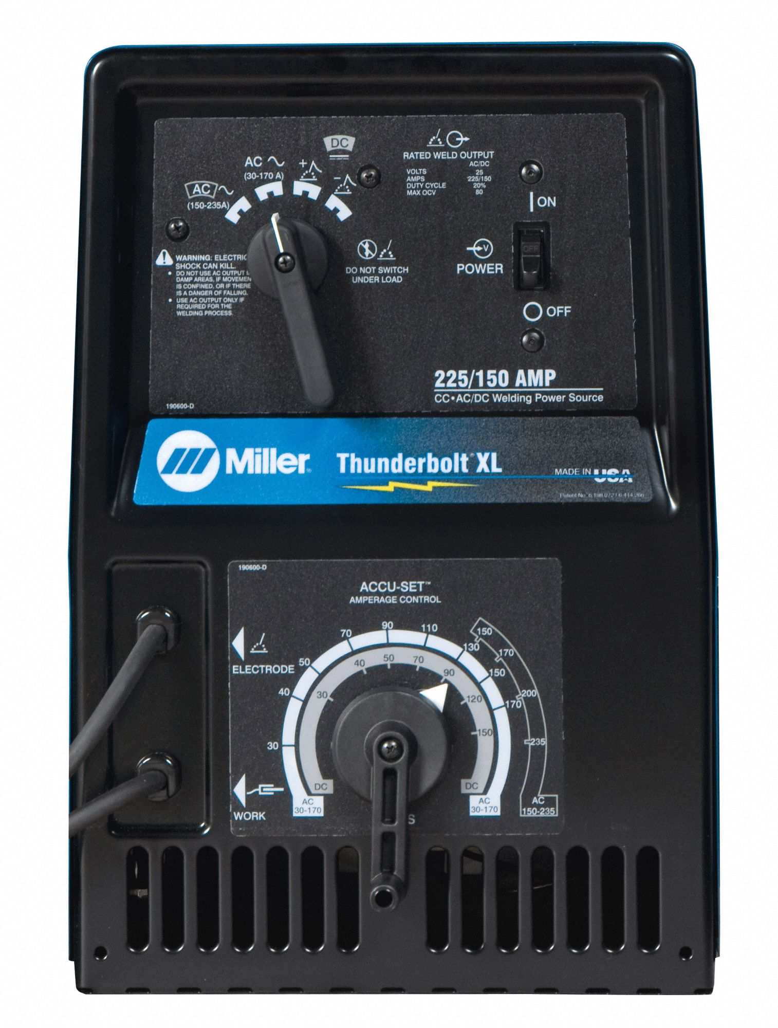 MILLER ELECTRIC Ac/Dc Stick Welder, Thunderbolt XL 225/150 AC/DC, 230