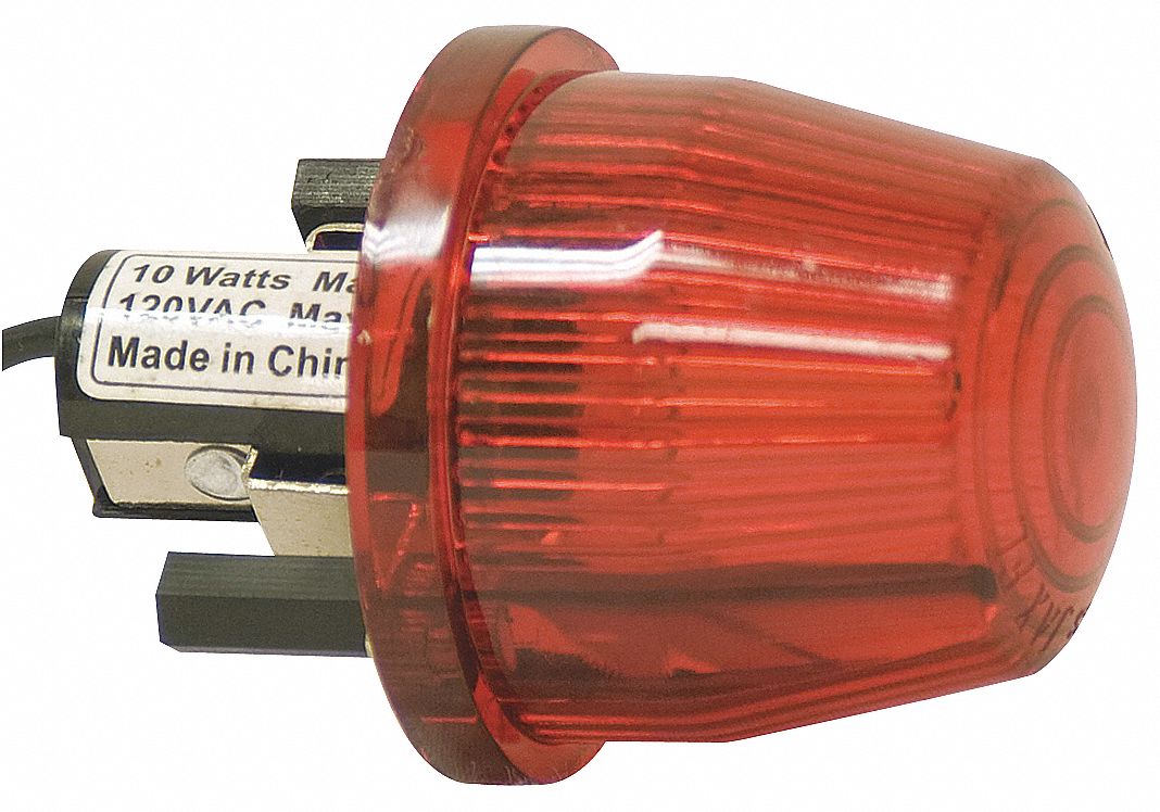ABB Warning Light,Incandescent,Red,120VAC Incandescent, 120V AC, 10W