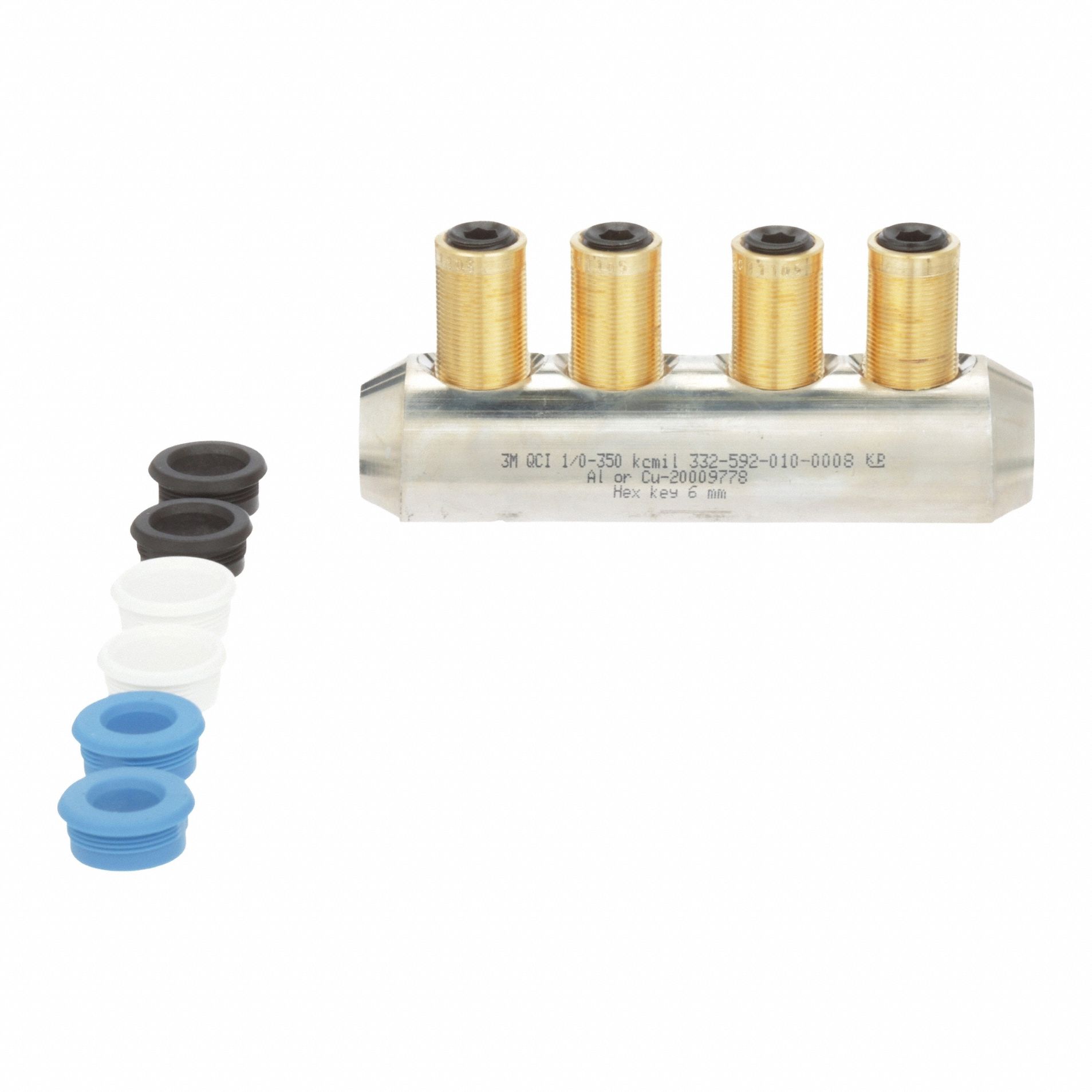 3M Mechanical Connector: For Wire Size 300 kcmil – 600 kcmil, 2 Wire Terminations (MPN 58539). Key specifications — Brand: 3M; For Wire Material: Aluminum.