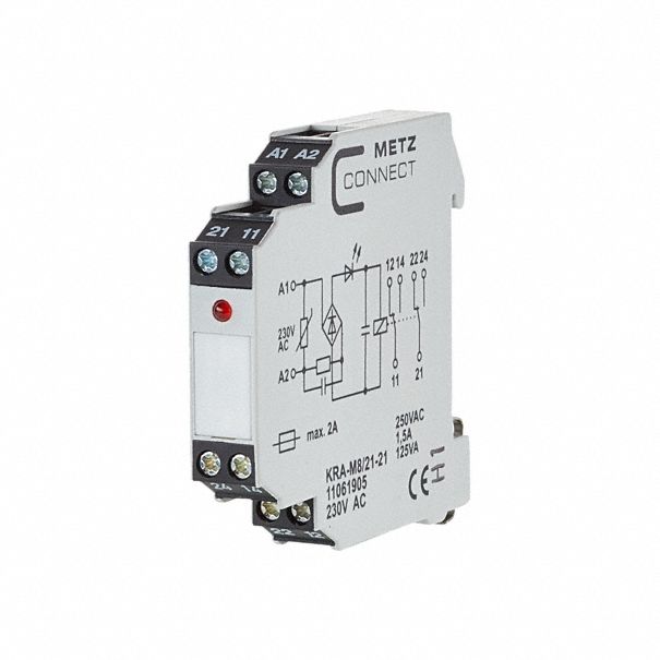 Changeover Contact: DIN Rail Mounting, 1 Outputs, 230V AC, 6 mA Current Rating