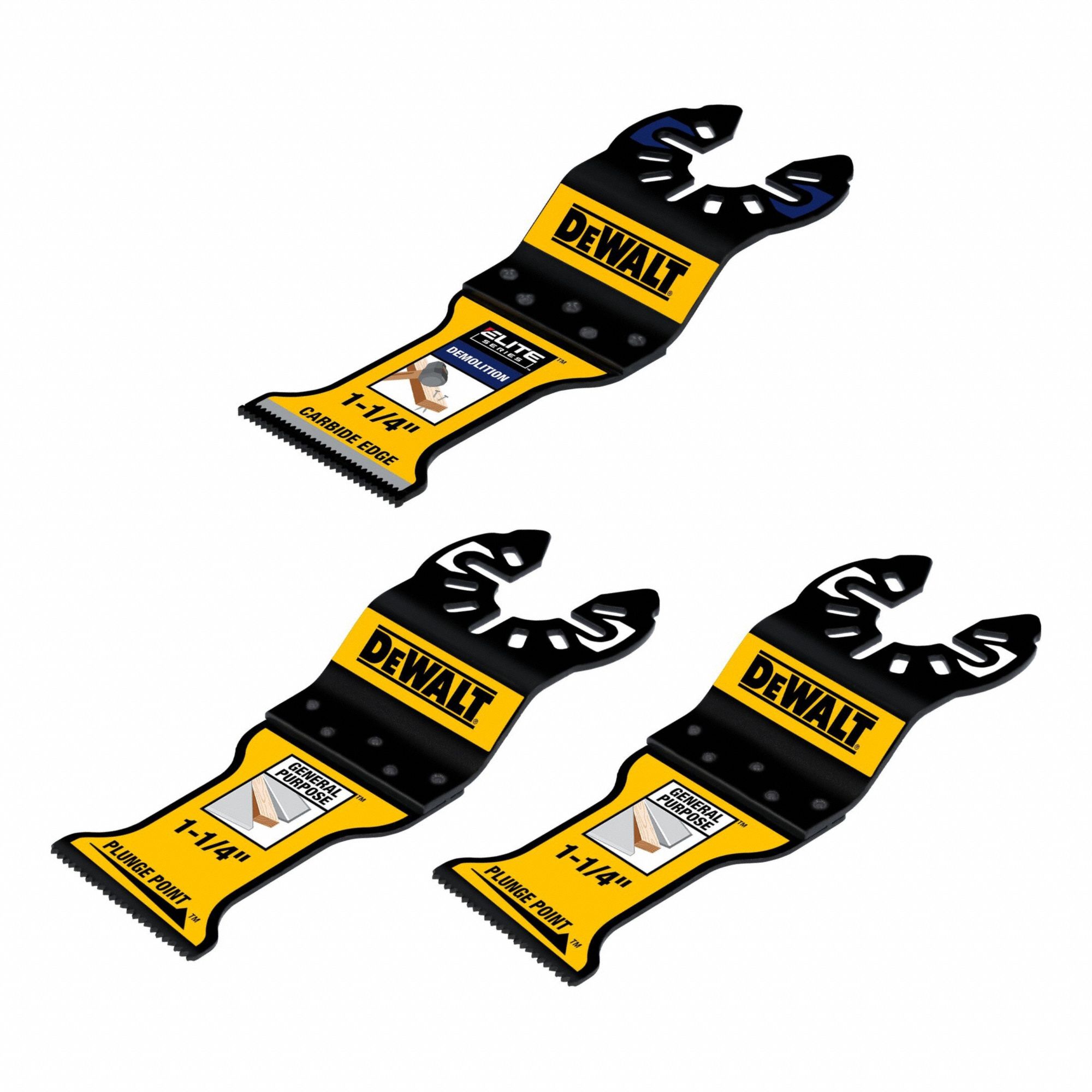 DEWALT, 3 Blades, Semi-Circular, Oscillating Tool Blade Set - 879D32 ...