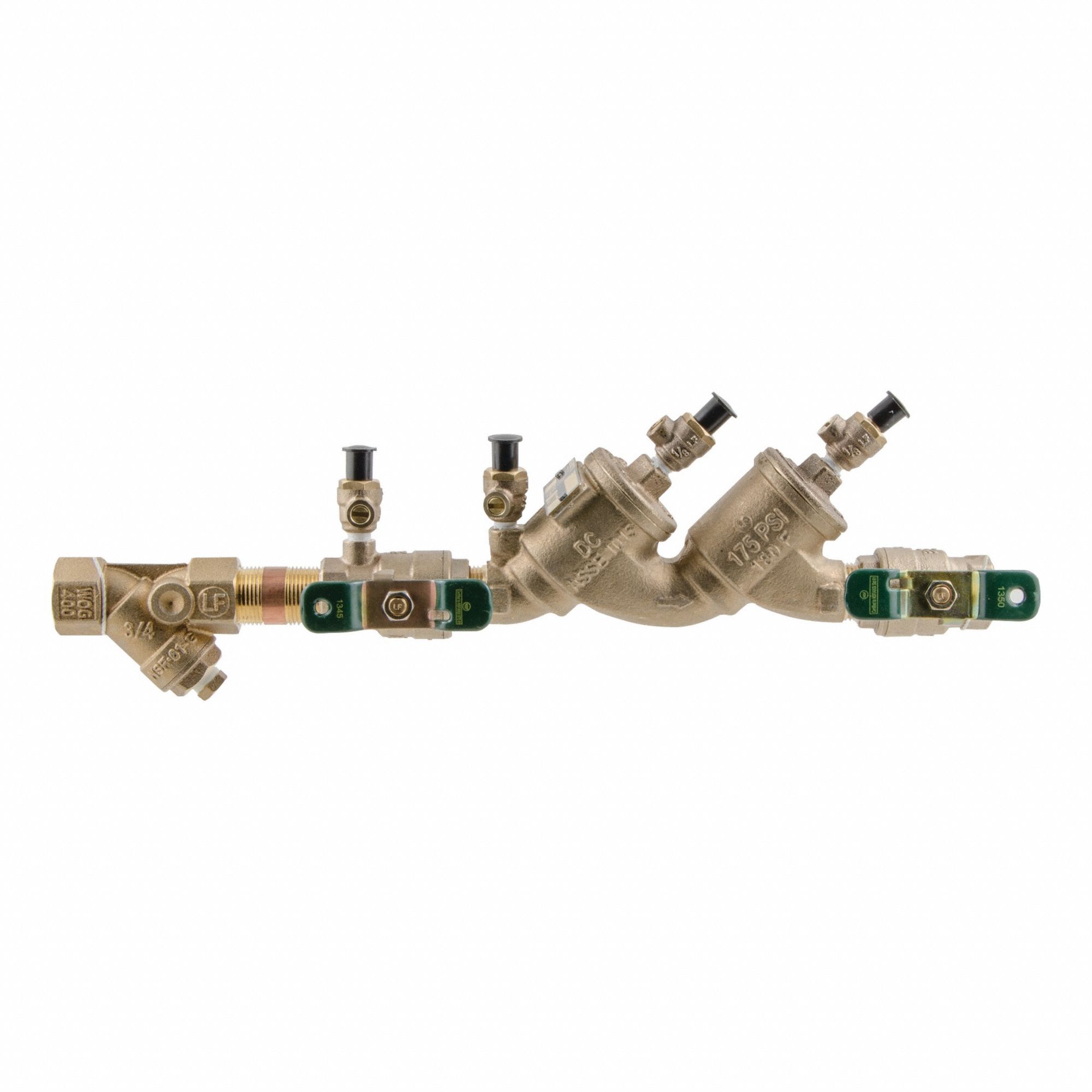 Double Check Valve Assembly: LF719, 1 in Pipe Size, FIP x FIP, 19.5 in Overall Lg, Bronze, 719