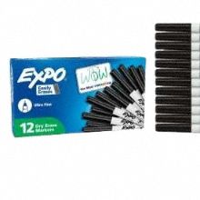 Dry Erase Marker Ultra Fine Black PK12