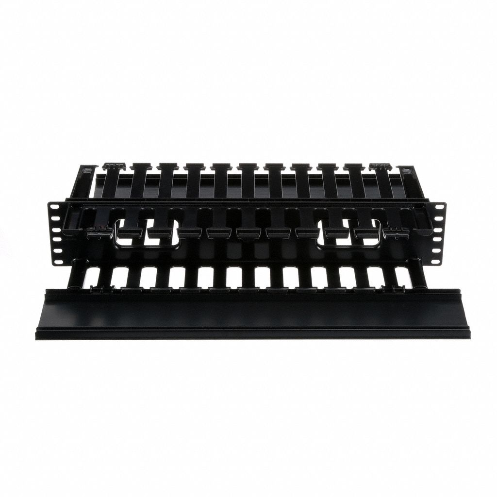 Horizontal Dual-Sided Manager: 2 Rack Units, Dual-Sided Manager, 3 1/2 in Overall Ht, WMPH2E