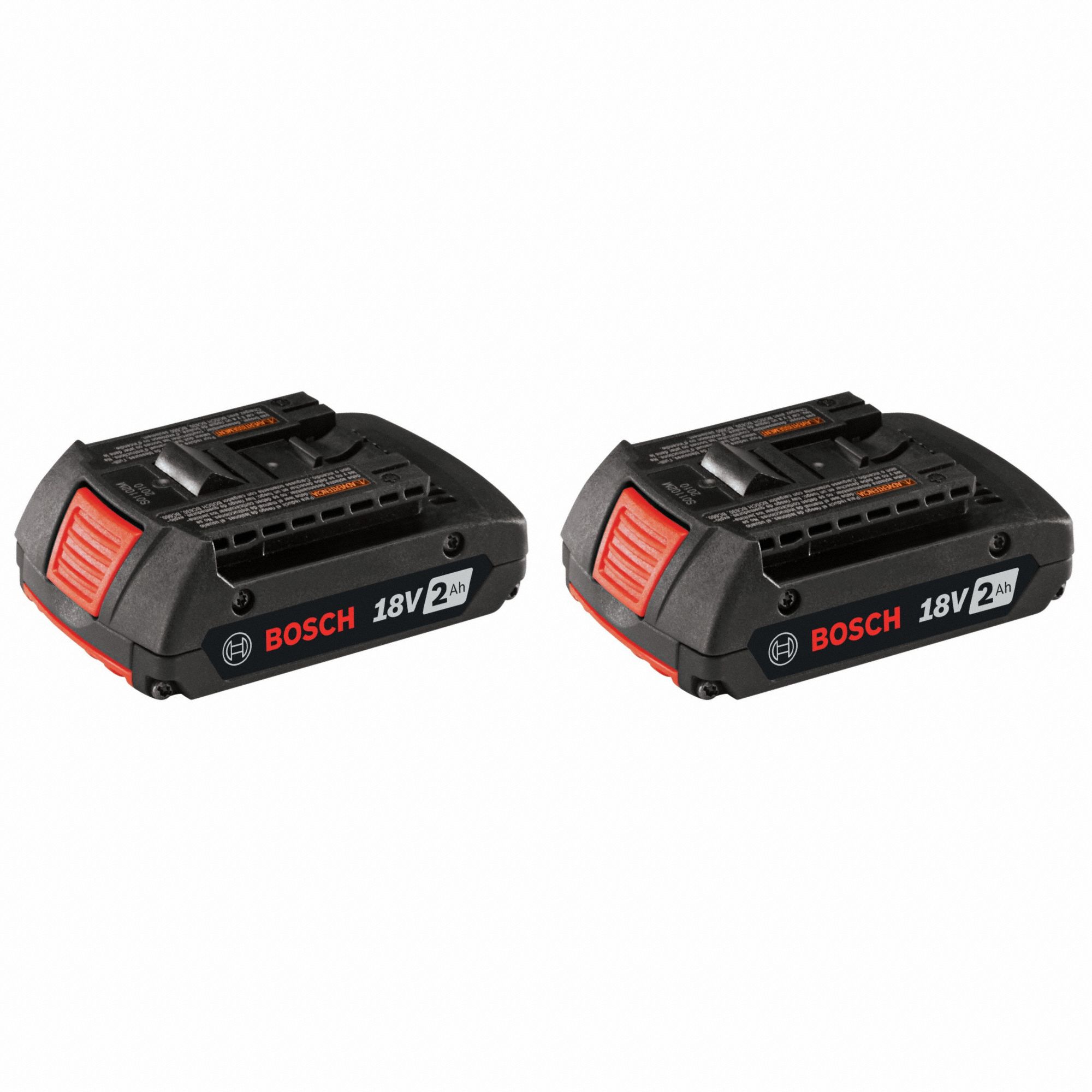 BOSCH Battery Pack: CORE18V®, 2 Ah, 2 Batteries Included, 18V DC, 2 PK (MPN BAT612-2PK). Key specifications — attr1278107: Not Oil-Resistant.