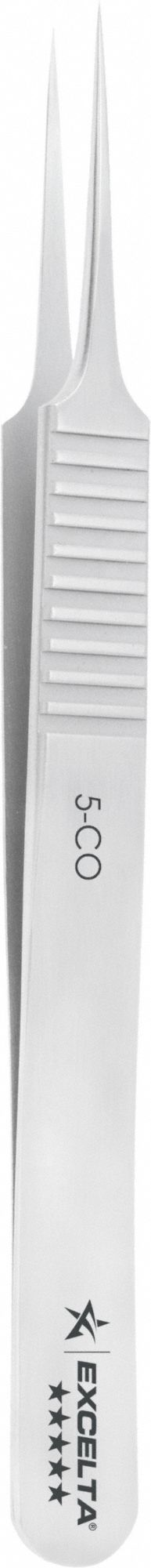 Tweezers: Cobalt, Point, Straight Tip, 0.0004 in Tip Thick