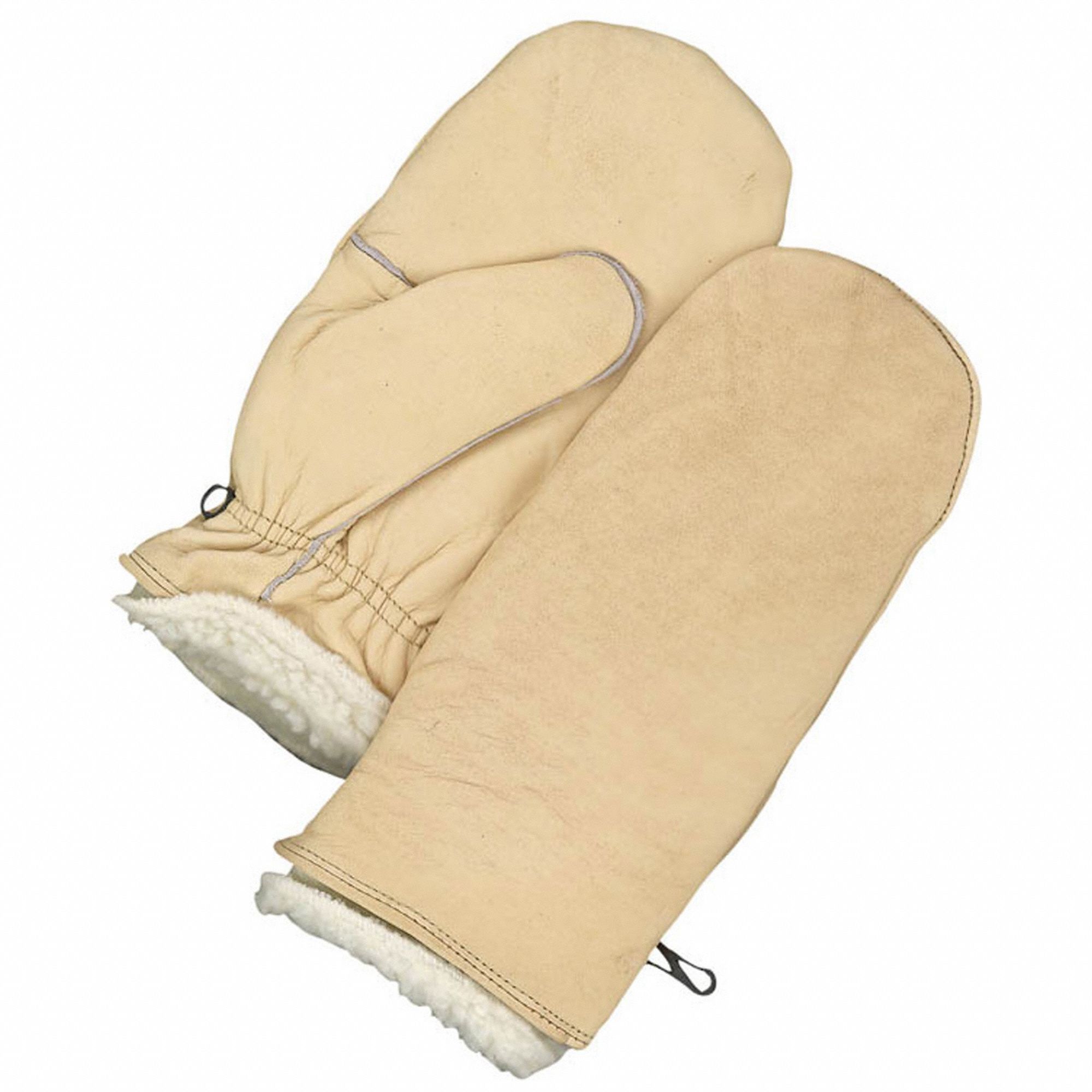 GANTS D'HIVER EN CUIR, G, CUIR DE VACHE PREMIUM, POUCE AILÉ, POILS DE POLYESTER, MANCHETTE À ENFILER FRONCÉE