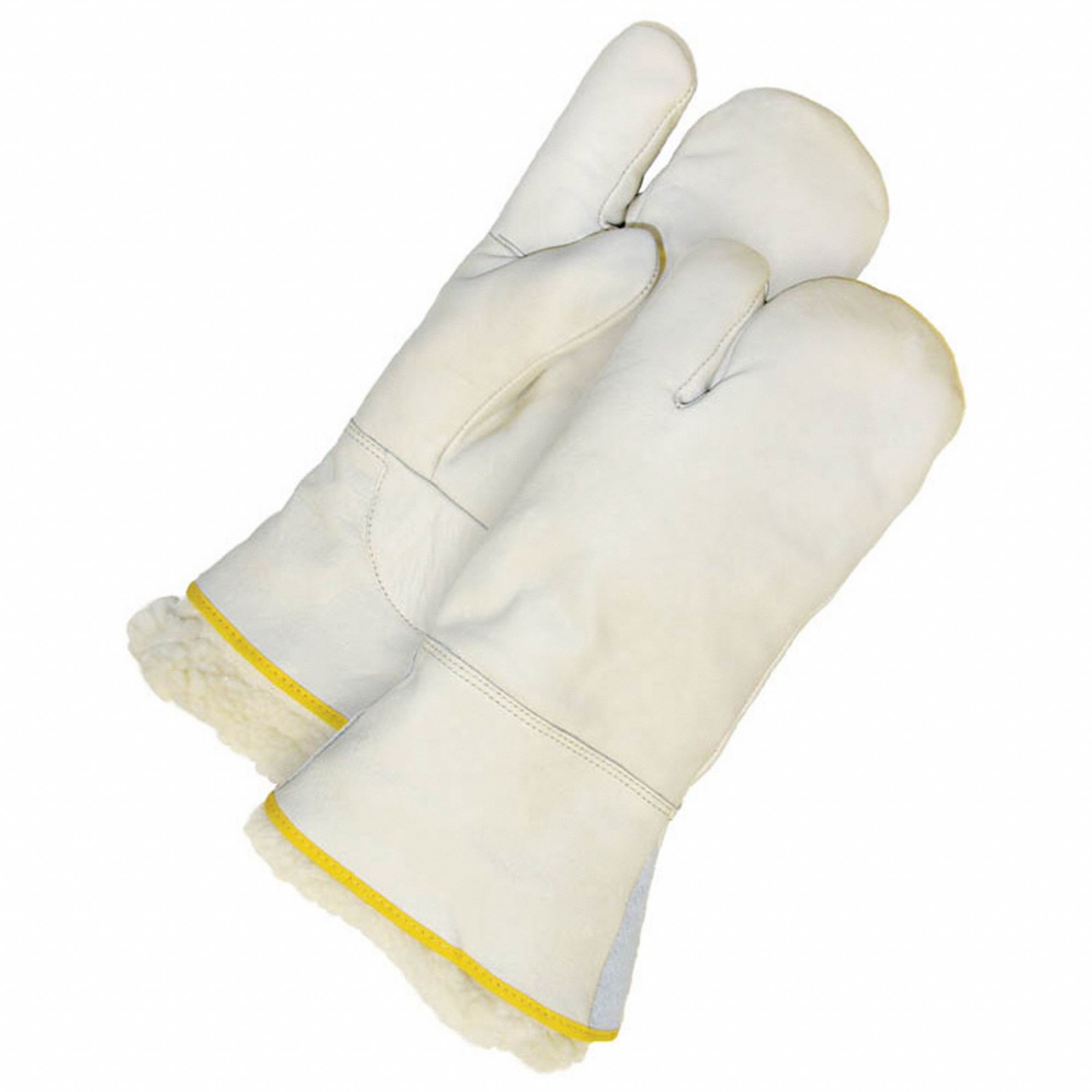LEATHER MITTS, L PREMIUM COWHIDE, WING THUMB, GAUNTLET CUFF, ONE FINGER