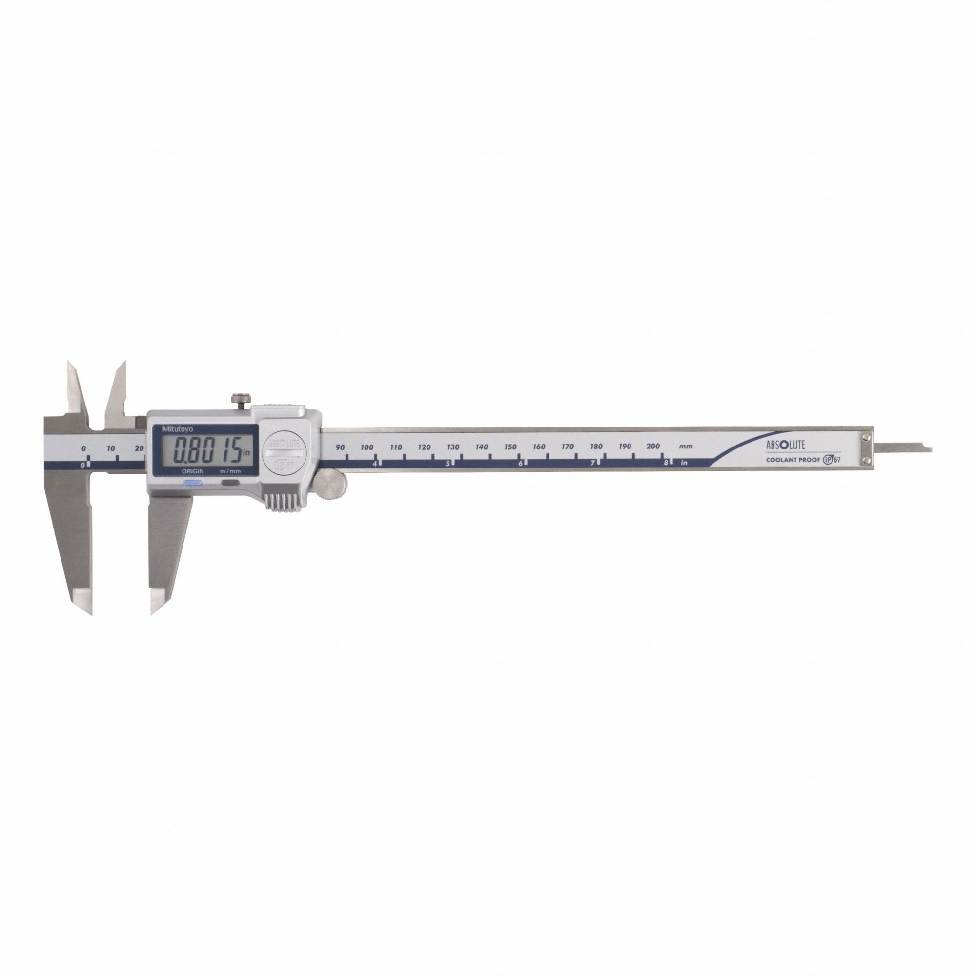 Calibrated Caliper: 0 in to 8 in /0 mm to 200 mm, IP67, +/- 0.02mm Accuracy, Included